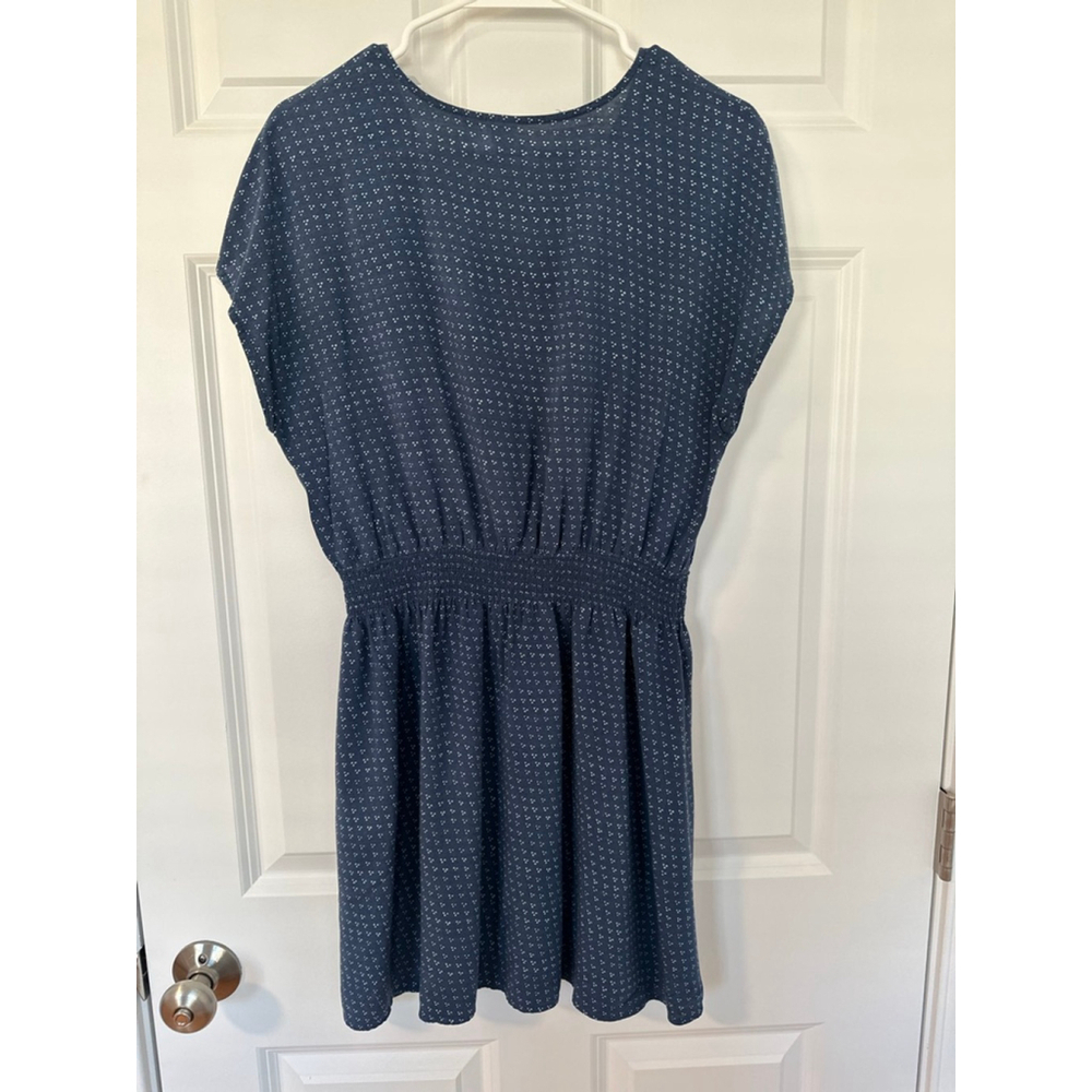 Women's GAP Blue White Polka Dot Short Sleeve Mini Dress - Picture 2 of 4